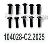 Wltoys 104020 Parts 10428-C2.2025 Pan Head Hexagon Socket Screws 3X10TM Black Zinc Plated Group.